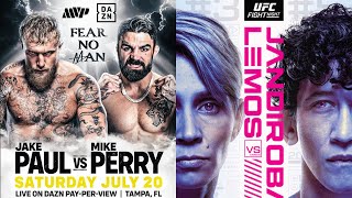 UFC VEGAS 94 amp JAKE PAUL VS MIKE PERRY LIVESTREAM FULL FIGHT NIGHT COMPANION amp PLAY BY PLAY [upl. by Ellimahs283]