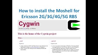 How to install the Moshell  Cygwin for Ericsson 2G3G4G5G RBS [upl. by Ardnod]