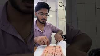 Suturing in orthopedic casualtymbbsinternshipmkcg2024 mbbs doctor [upl. by Nalrah]