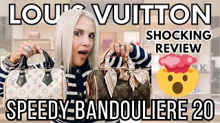 LV SPEEDY BANDOULIERE 20 REVIEW 🤯😱COMPARISSON WHAT FITS INSIDE WEAR AND TEAR  IS IT WORTHY [upl. by Vassili]