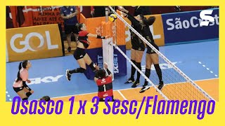 OSASCO 1 X 3 SESCRJFLAMENGO  MELHORES MOMENTOS  SUPERLIGA FEMININA DE VÔLEI  sportv [upl. by Ynoyrb]