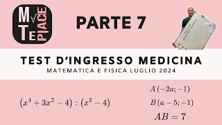 Banca dati medicina luglio 2024 svolgimento di matematica e fisica parte 7 tolc [upl. by Lupiv]