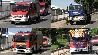 Neue DLAK 2312 Großübung der Jugendfeuerwehr Bensheim DRK THW und DLRG  Einsatzfahrten [upl. by Adaliah]