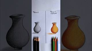 Which colour is the best❓ PENCIL 🆚 PENCIL COLOUR 🔥😱 drawing art challenge trend shorts [upl. by Ahsilrae]