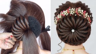 elegant juda hairstyle for women  hairstyle for saree  hairstyle for traditional wear [upl. by Smart]