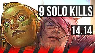 ILLAOI vs SETT TOP  9 solo kills Rank 6 Illaoi  NA Master  1414 [upl. by Concoff790]