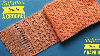 Como tejer BUFANDA A CROCHET para principiantes [upl. by Jaquiss]