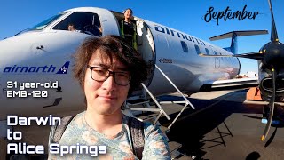 Airnorth Embraer EMB120 Brasilia Darwin to Alice Springs Flight Review  Beautiful Sunrise [upl. by Etteyniv]