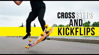 Longboard dancing  Cross steps and kickflips [upl. by Tremaine]