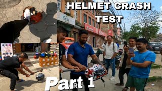 HELMET CRASH TEST Under 5KBike Riders must watch this for safety HELMETS MART BANEPA [upl. by Mordecai136]