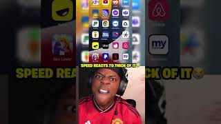 Speed reacts to thick of it ishowspeedmemes ishowspeedshorts funny ishowspeed ksi [upl. by Suinuj341]