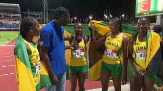 CARIFTA Games 2024 Grenada  Girls 4x100 Meter Relay Under 20 Interviews [upl. by Randene874]