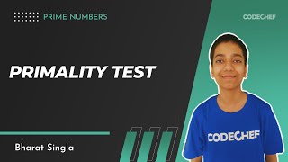 1 Primality Test  Prime Numbers  Bharat Singla [upl. by Melmon]