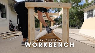 DIY Custom Workbench Build  Custom Work Table With Wheels  Workbench Ideas [upl. by Verna]