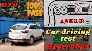 RTO  Car Driving licence Test  Track  Hyderabad  Full video [upl. by Yojal]