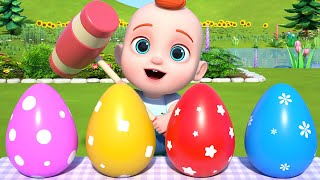 Leo Explores Colorful Surprise Eggs  Learn vehicles  Leo Kids Songs amp Nursery Rhymes [upl. by Ytsirc555]