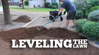 How to Level Your Lawn the Easy Way  Lawn Leveling with Topsoil  Front Yard Renovation [upl. by Barsky]