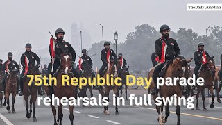 75th RDay parade rehearsals in full swing paraderehearsal india [upl. by Henriha]