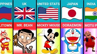 Cartoons From Different Countries  cartoon [upl. by Garrard971]