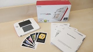 Nintendo 2DS White  Red  European Unboxing [upl. by Wandie564]