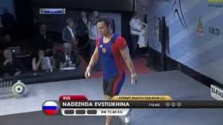 Nadezda Evstyukhina Champion of Europe on weightlifting 2013 75 kg [upl. by Nitsur658]