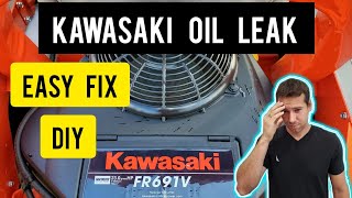 Kawasaki Oil Leak Lawn Mower Bad Oil Leak [upl. by Atoiyanap]