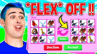 TRADE OR FLEX Challenge In Adopt Me  Roblox Adopt Me Trading MEGA NEON SANDFISH In Rich Server [upl. by Hardman]