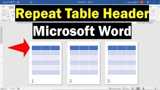 How To Repeat Table Headers In Word On Every Page [upl. by Mattox]