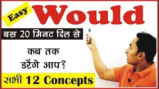 Would के सभी Concepts अासानी से सीखें Use amp Examples in Hindi Modal Verbs Would in English Grammar [upl. by Rybma]