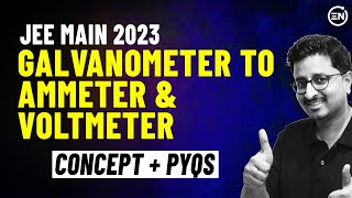 Galvanometer to Ammeter amp Voltmeter  Concept  PYQs  JEE Main 2024  Current Electricity  Eduniti [upl. by Zaneta41]