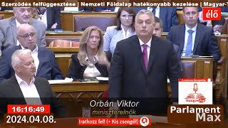 BOTRÁNY 🔴 Orbán Viktor Azonnali Kérdései ÉLŐ 20240408  ParlamentMax támogatja Hangosjoghu [upl. by Prosper]