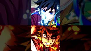 Tomioka Giy🌊 vs Kyoyuro Rengoku🔥 demonslayer kny [upl. by Iatnahs]