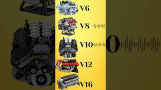 Which vEngine sounds the Best shorts v6 v8 v10 v12 w16 v16 engine v8cars [upl. by Demp]