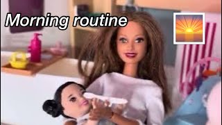 Barbie Dolls Morning Routine as a Mum of 4 Kids Gym breakfast amp more [upl. by Lidaa]