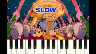 SLOW piano tutorial quotBE OUR GUESTquot from Beauty and the Beast Disney with free sheet music [upl. by Onitnerolf]