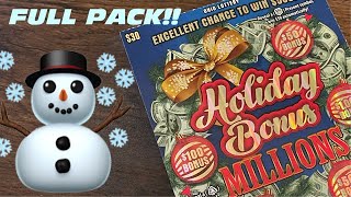 ☃️HOLIDAY BONUS MILLIONS☃️ 750 FULL PACK☃️ OHIO LOTTERY SCRATCH OFFS☃️ [upl. by Ahseym]