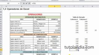 Excel 2010 Basico 73 Operadores de Excel [upl. by Thetis]