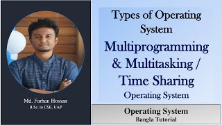 Multiprogramming and Multitasking  Time Sharing  Types of operating system  Bangla Tutorial [upl. by Ellicec969]