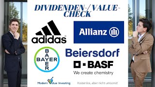 Bayer Aktie ein Value Schnäppchen Adidas Aktie  Allianz Aktie  Beiersdorf Aktie  BASF Aktie [upl. by Jacoba]