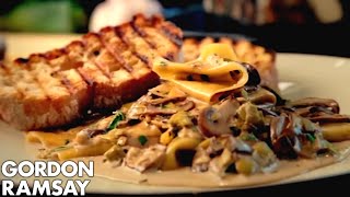 Mushroom Leek and Tarragon Pasta  Gordon Ramsay [upl. by Neesay]