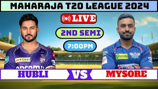 MAHARAJA T20 LIVE MYSORE WARRIORS VS HUBLI TIGERS LIVE  MW VS HT LIVE  HT VS MW LIVE [upl. by Gilford]