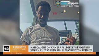 Police Man caught on camera depositing stolen checks [upl. by Anaujd373]