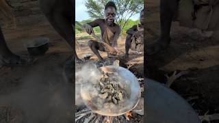 The chief is preparing their special meal for todays Lunch So delicious 😋😋hadzabetribevillagelife [upl. by Cherian785]