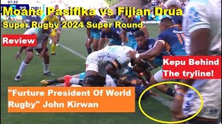 Review Moana Pasifika vs Fijian Drua Super Rugby R2 2024 Reactions Analysis Recap [upl. by Nylehtak]