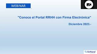 Webinar  Portal de RRHH con Firma Electrónica [upl. by Nytsirc149]