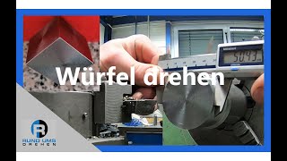 Würfel drehen auf einer Drehmaschine  lathe cube turning [upl. by Gnilyam873]