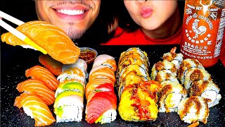 ASMR SUSHI WITH WIFE MUKBANG EATING SOUNDS NO TALKING ASIAN FOOD [upl. by Feinberg]