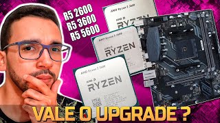 DEVO MUDAR Ryzen 5 2600 VS Ryzen 5 3600 VS Ryzen 5 5600  3 Gerações de AM4 [upl. by Ennaul]