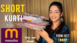 MEESHO SHORT KURTI Haul💕  Under ₹500🤩  Meesho kurti haul  Tryon  Honest Review meesho [upl. by Verine]