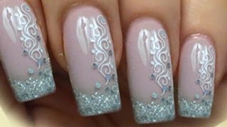 Request Glitzer French NailArt Tutorial mit Paillettten amp Konad Stamping mit Spiralen [upl. by Ellersick]